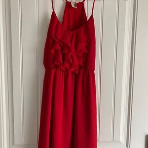 Red Ruffle Dress